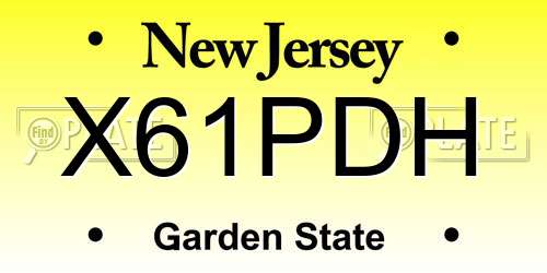 X61PDH New Jersey License Plate