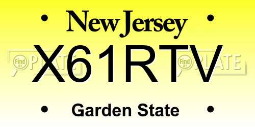 X61RTV New Jersey License Plate