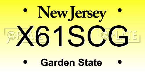X61SCG New Jersey License Plate