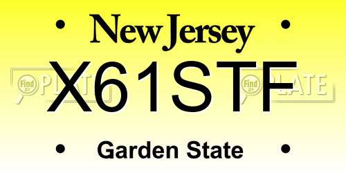 X61STF New Jersey License Plate