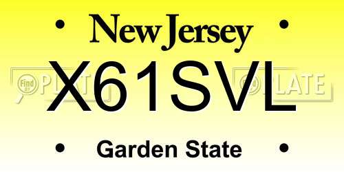 X61SVL New Jersey License Plate