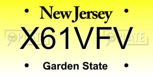 X61VFV New Jersey License Plate