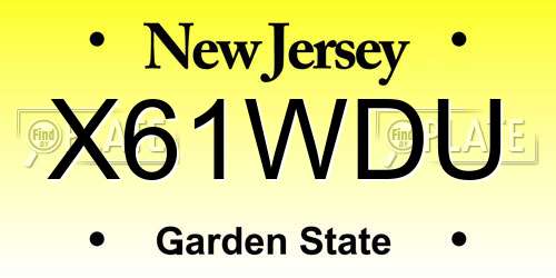 X61WDU New Jersey License Plate