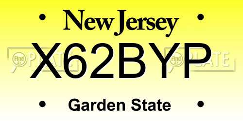 X62BYP New Jersey License Plate