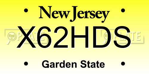 X62HDS New Jersey License Plate
