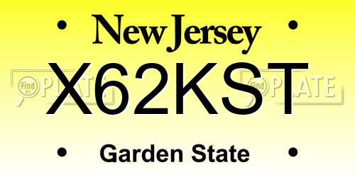 X62KST New Jersey License Plate