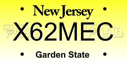 X62MEC New Jersey License Plate