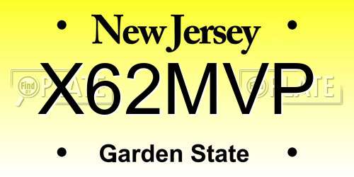 X62MVP New Jersey License Plate