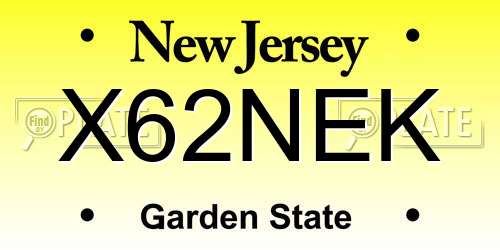 X62NEK New Jersey License Plate