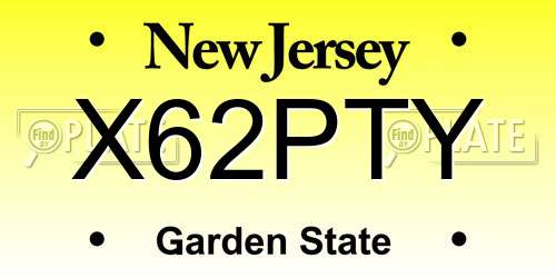 X62PTY New Jersey License Plate