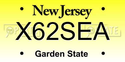 X62SEA New Jersey License Plate