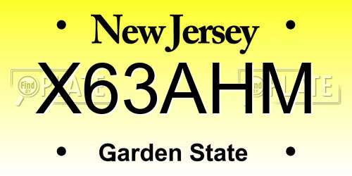 X63AHM New Jersey License Plate