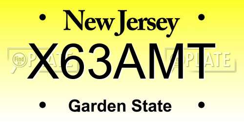 X63AMT New Jersey License Plate