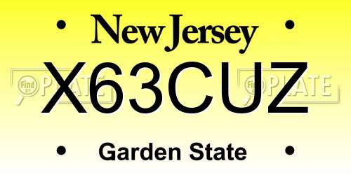 X63CUZ New Jersey License Plate