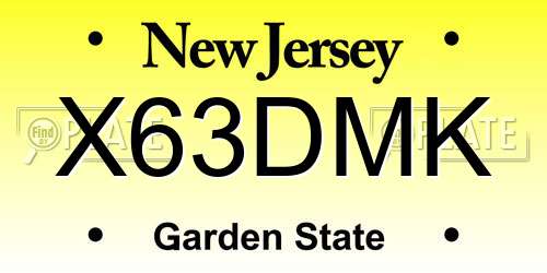 X63DMK New Jersey License Plate