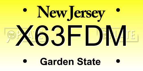 X63FDM New Jersey License Plate
