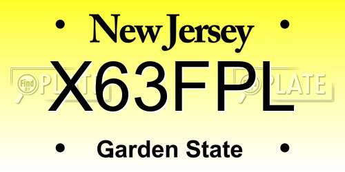 X63FPL New Jersey License Plate
