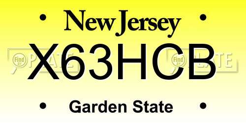 X63HCB New Jersey License Plate