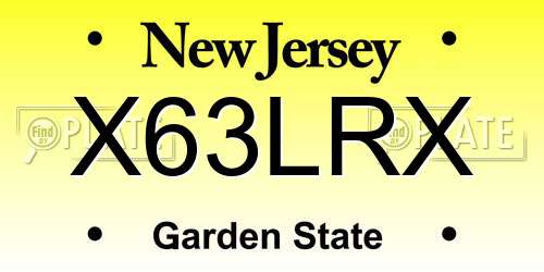 X63LRX New Jersey License Plate