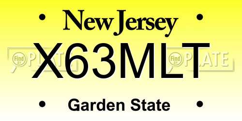 X63MLT New Jersey License Plate