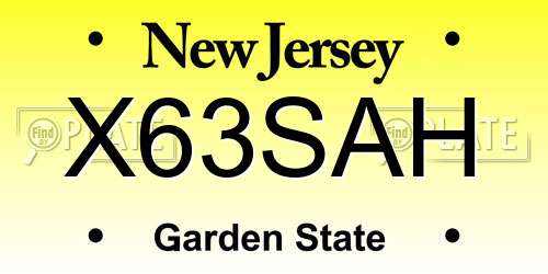 X63SAH New Jersey License Plate