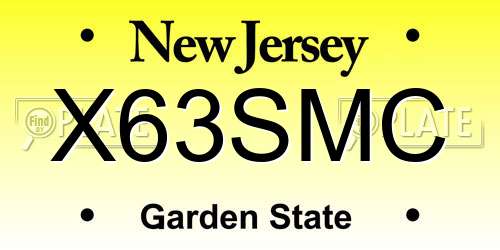 X63SMC New Jersey License Plate