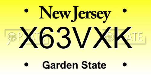 X63VXK New Jersey License Plate
