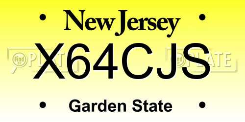 X64CJS New Jersey License Plate