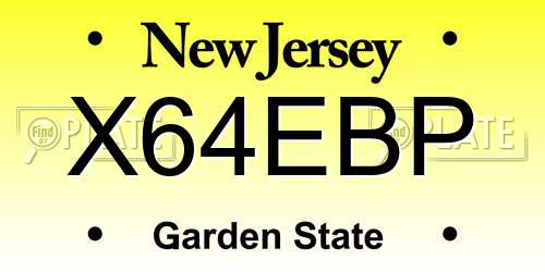 X64EBP New Jersey License Plate