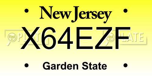 X64EZF New Jersey License Plate