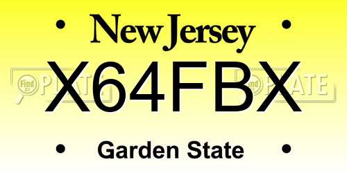 X64FBX New Jersey License Plate
