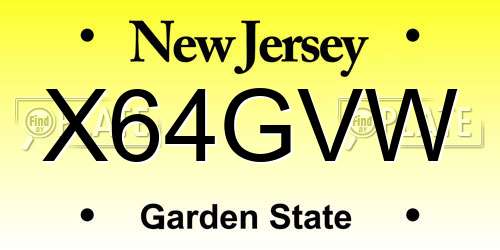 X64GVW New Jersey License Plate