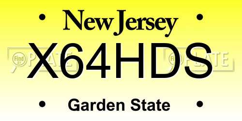 X64HDS New Jersey License Plate