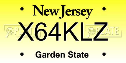 X64KLZ New Jersey License Plate