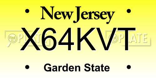 X64KVT New Jersey License Plate