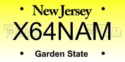 X64NAM New Jersey License Plate