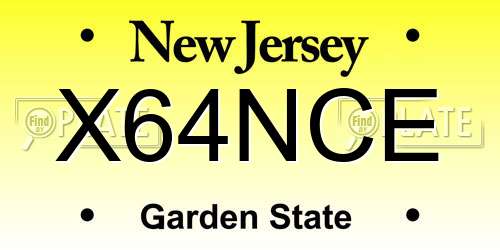 X64NCE New Jersey License Plate