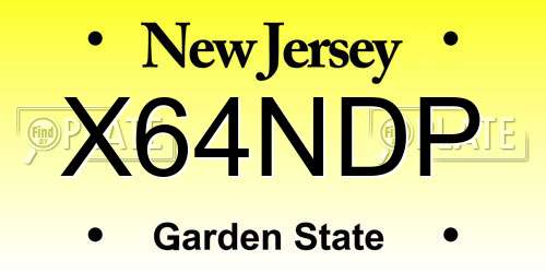 X64NDP New Jersey License Plate