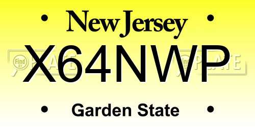 X64NWP New Jersey License Plate