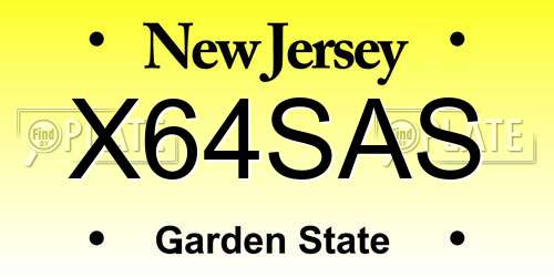 X64SAS New Jersey License Plate
