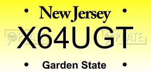 X64UGT New Jersey License Plate