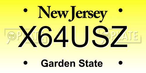 X64USZ New Jersey License Plate
