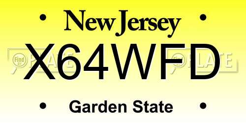 X64WFD New Jersey License Plate