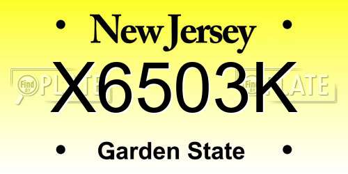 X6503K New Jersey License Plate