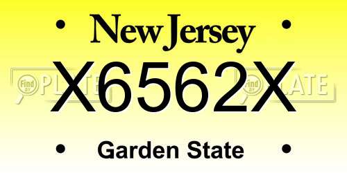 X6562X New Jersey License Plate