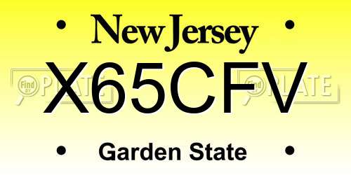 X65CFV New Jersey License Plate