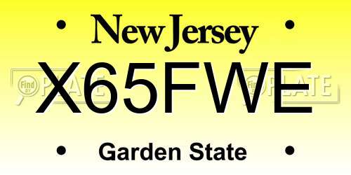 X65FWE New Jersey License Plate