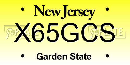X65GCS New Jersey License Plate