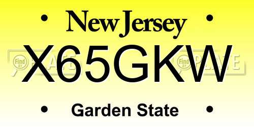 X65GKW New Jersey License Plate
