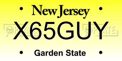 X65GUY New Jersey License Plate